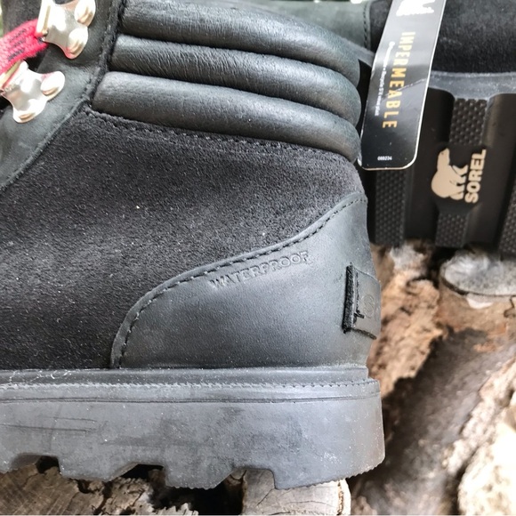 Sorel Ainsley Conquest Black Hiking Boots - Waterproof Suede Leather - Picture 7 of 13